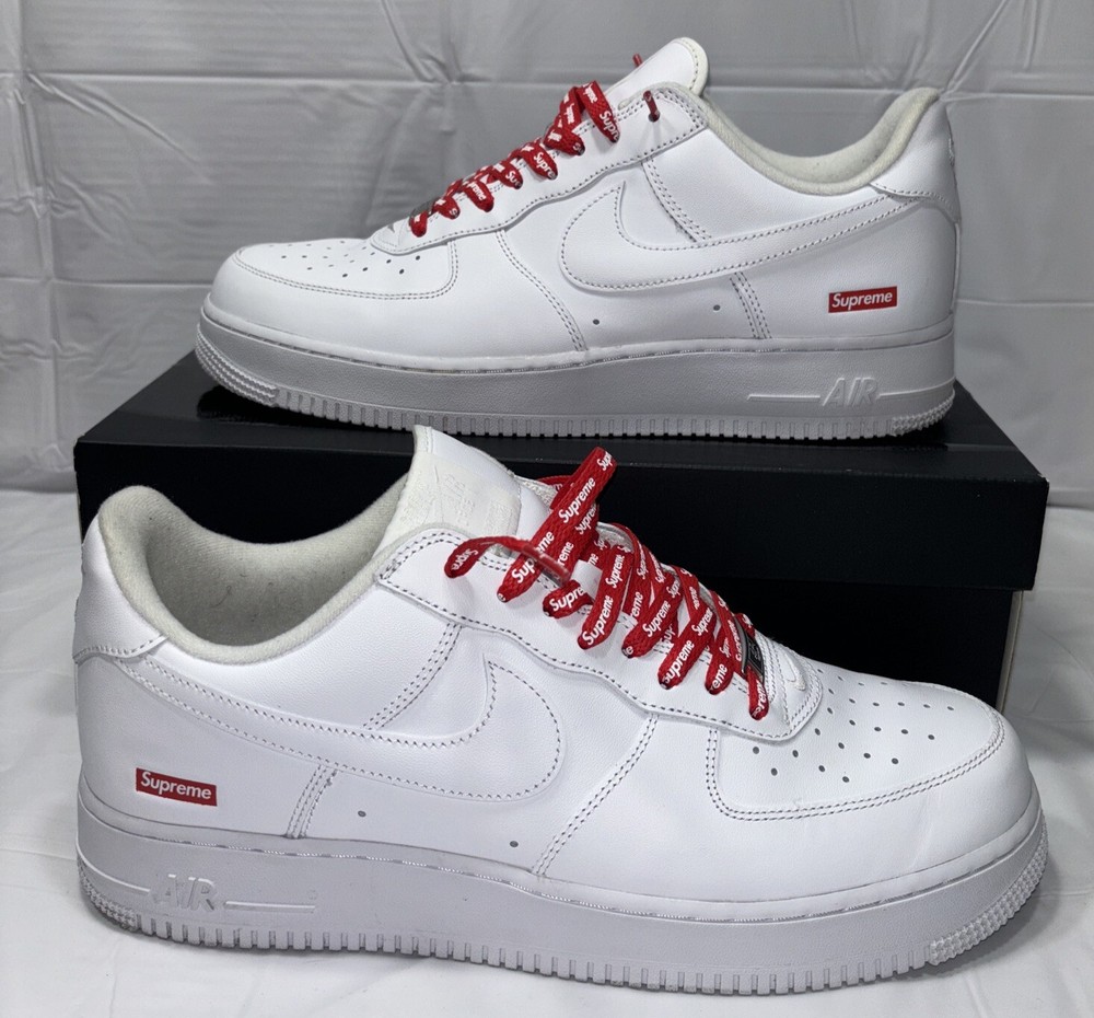 Size 11 - Nike Air Force 1 x Supreme Low Box Logo - White