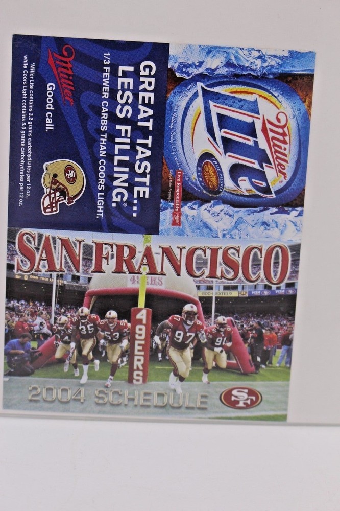 SAN FRANCISCO 49ERS 2004 SCHEDULE CALENDAR
