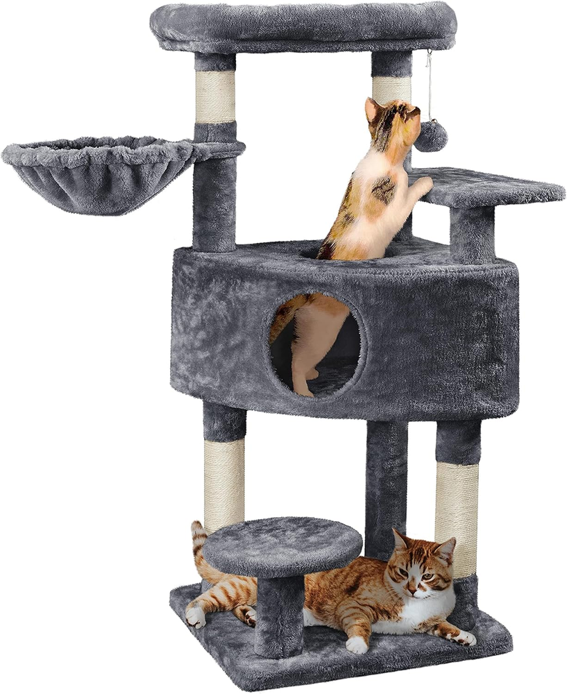 46-Inch Cat Tree with Spacious Condos & Scratching Posts for Indoor Cats