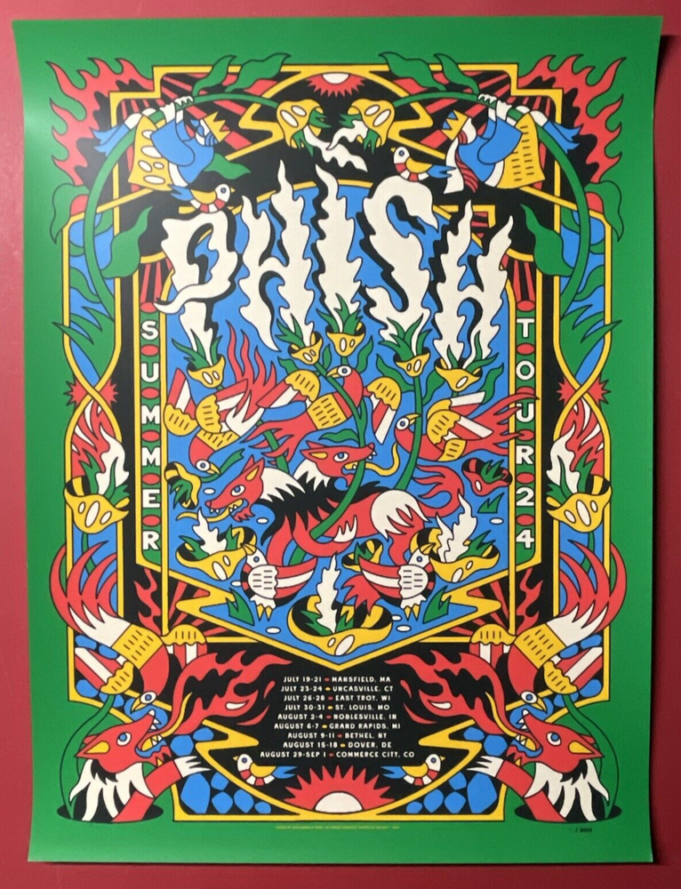 PHISH CONCERT POSTER SUMMER TOUR PRINT 2024 ALPINE NOBLESVILLE UNCASVILLE NOOM