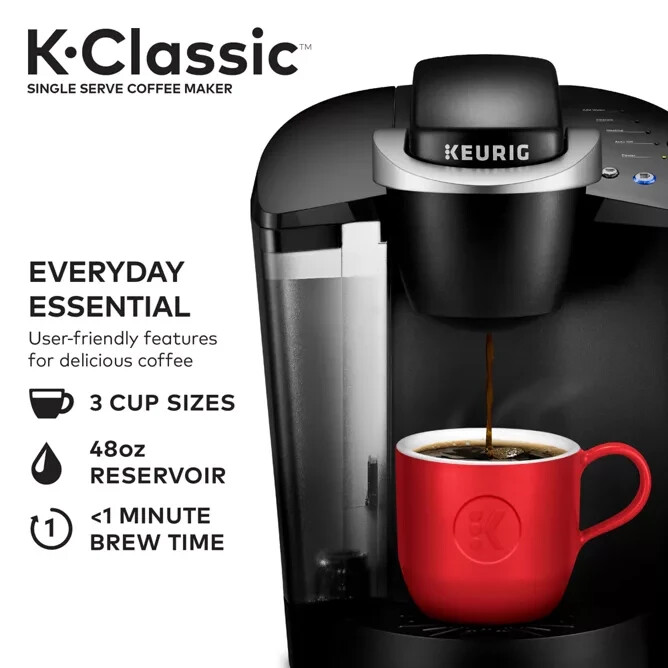 ✅ Keurig K-Classic Coffee Maker Brews 6 oz., 8 oz 10 oz. sizes - Fast Freeship ✅