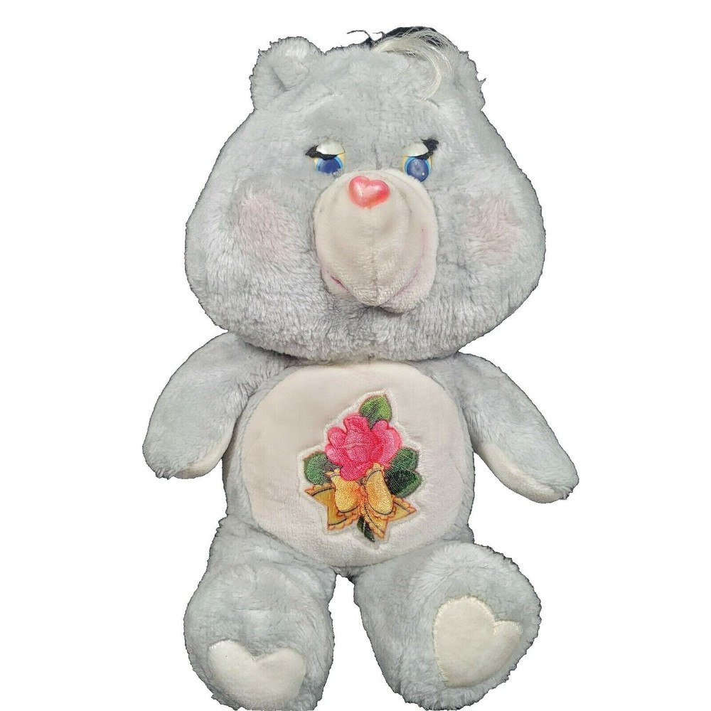 1983 Kenner Grams Care Bear Plush Gray Pink Rose Grandma No Shawl Vintage