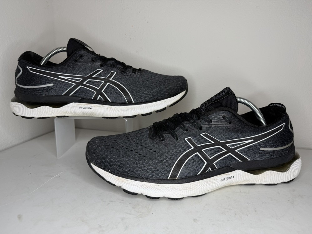 Asics Gel Nimbus 24 Running Shoes Men's 11 Black Gray Sneakers 1011B359