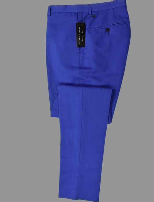 The Mens Store Royal Blue Cotton Linen Pants 40 New $178