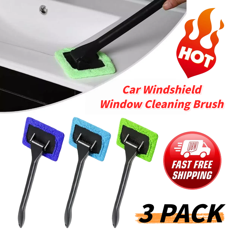 3 Pack Microfiber Car Windshield Wiper Cleaner Glass Brush Tool  