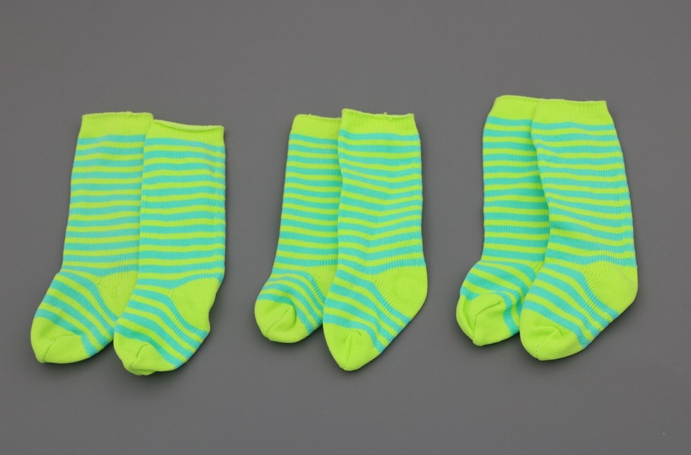 American Girl 3 pairs of stripes socks for 18'' doll clothing