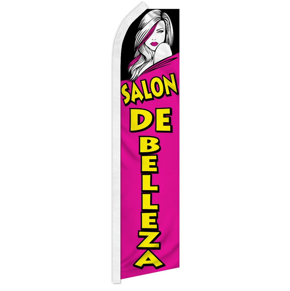 Salon de Belleza Advertising Swooper Feather Flutter Flag for Beauty Salons – Eye-Catching Outdoor Decoration to Attract Clients