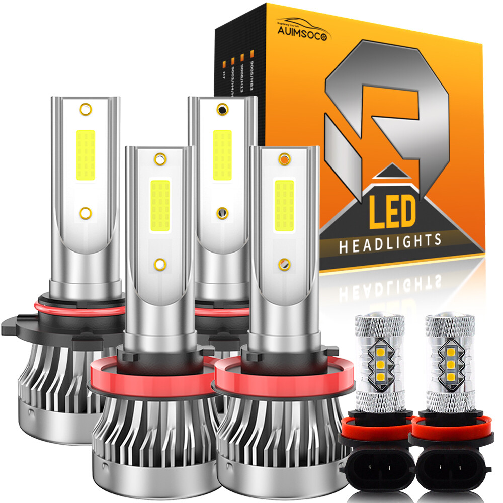 Para For Toyota Highlander 2014-2018 Faros LED Hi /Lo Beam+Kit de luz antiniebla