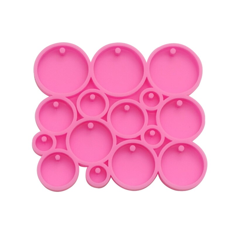 Shiny Round Circle Silicone Keychain Mold Tiny Resin Epoxy DIY