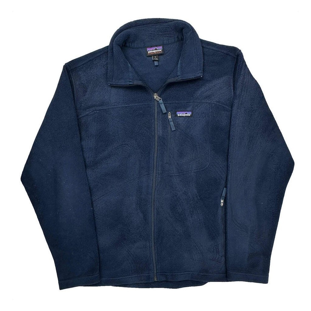 Synchilla Patagonia Fleece Jacket - Large Navy Polyester