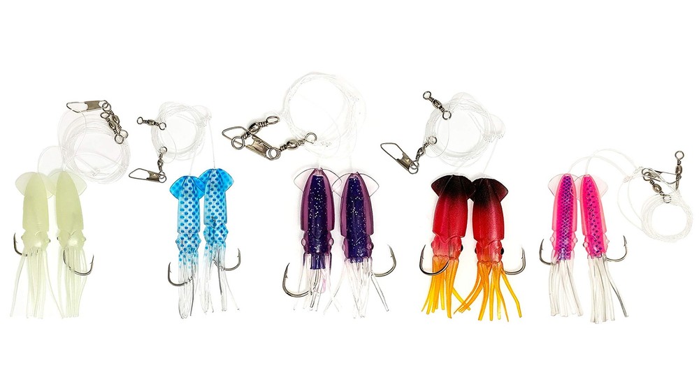 10-Piece Assorted Color Squid Fishing Rigs Kit