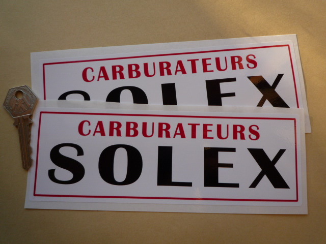 Vintage SOLEX Carburetor Race Car Stickers 8 Inch Old School French LeMans Pair