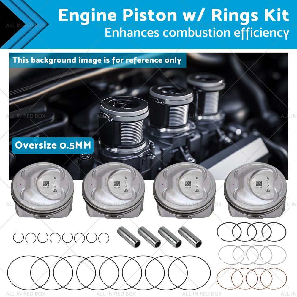 Oversize 0.50MM Piston & Rings Kit for Kia Hyundai Sonata 2.4L 2011-2019