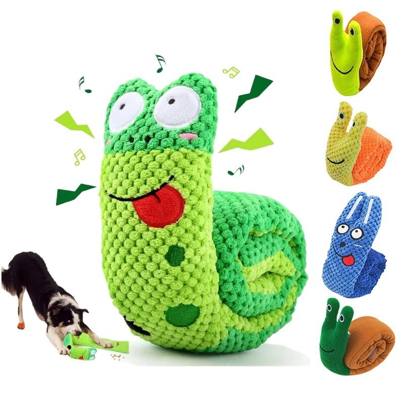 Dog Puzzle Toy Plush Sound Interactive Foldable Molar Puppy Frog Sniffing Food