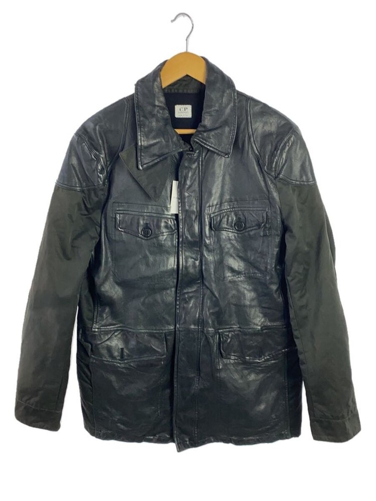 C.P.Company T/Old Tag/Leather Switching Jacket/46/Leather/Blk/Plain/43184963/532
