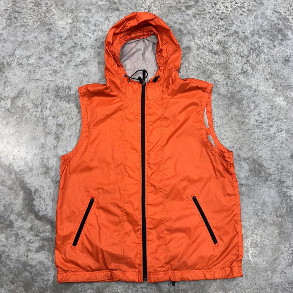 Vintage Gap Vest mens Extra Large Nylon hooded full zip jacket 90s orange
