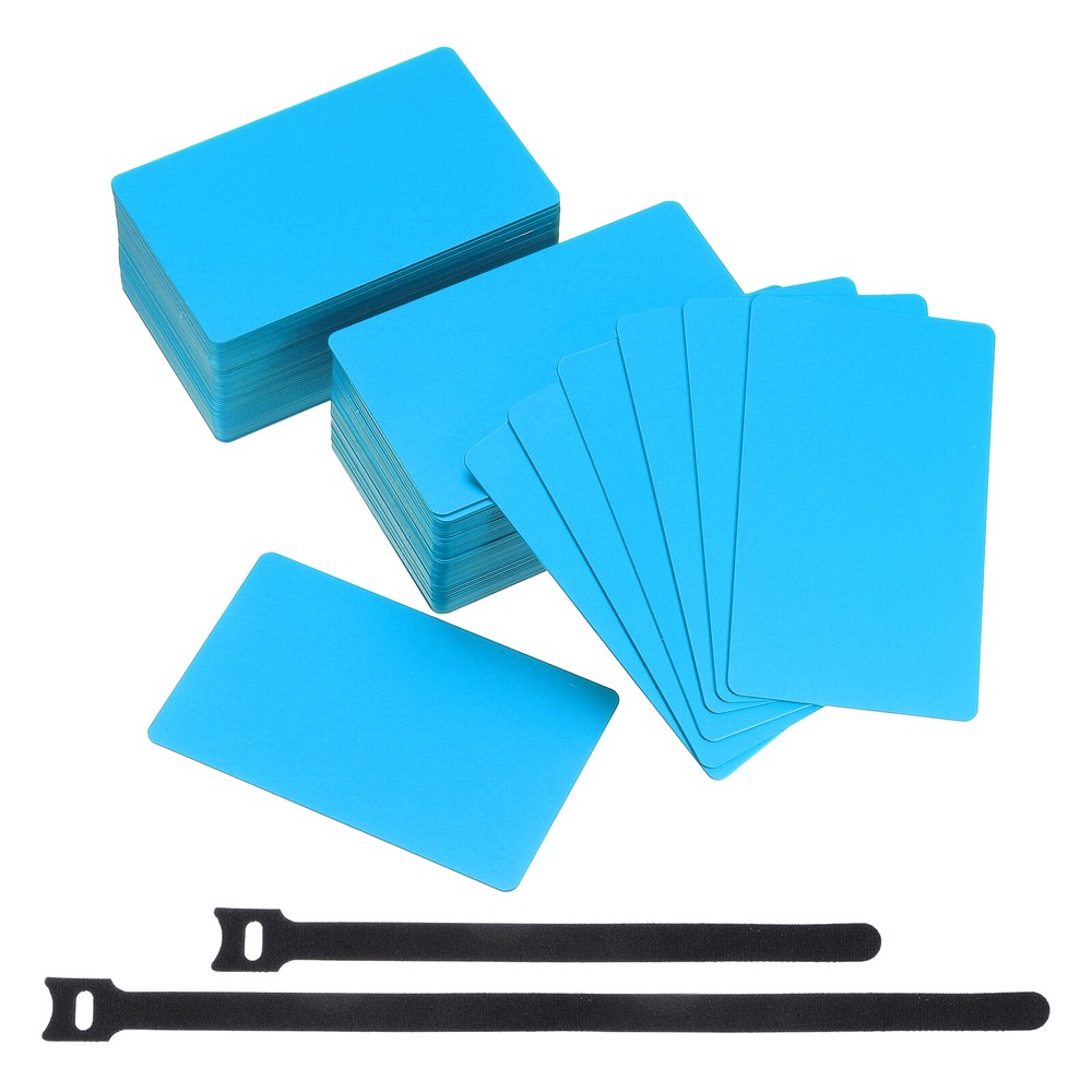 Metal Business Card 3.39 x 2.13 Inch Blank Aluminum Sky Blue 100 Pcs
