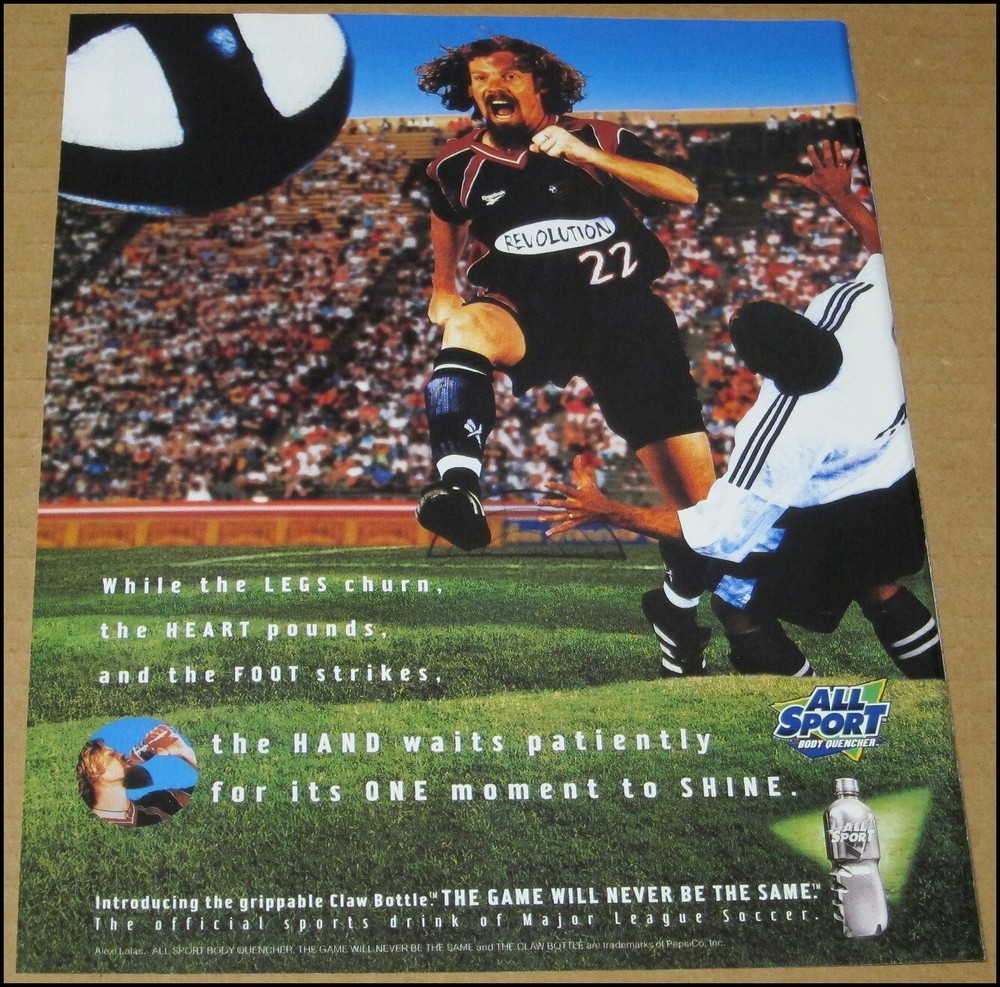 1997 Alexi Lalas All Sport Print Ad Advertisement New England Revolution Vintage