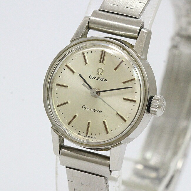 Omega Geneva Silver Dial Stainless Steel Hand-Wound Ladies Watch Y0703