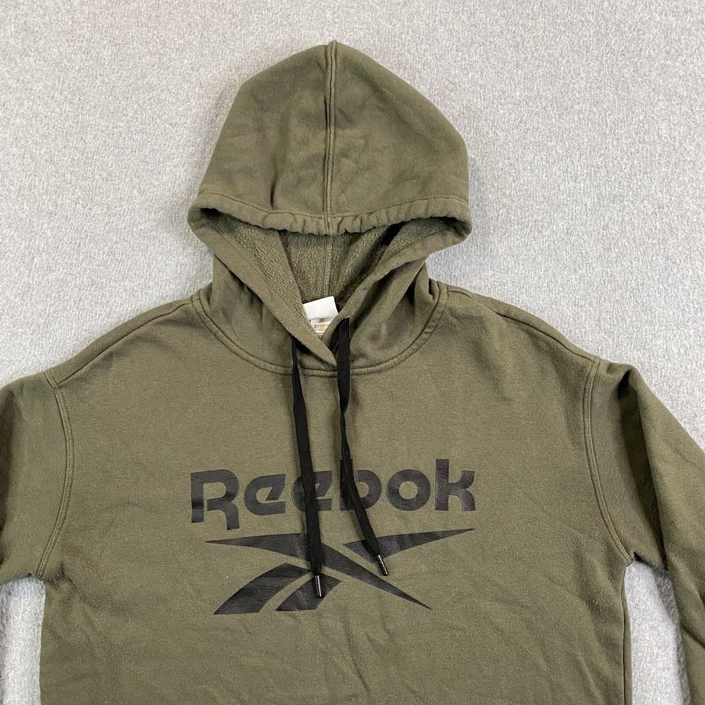 Reebok Hoodie Mens Small Army Green Pullover Sweatshirt Sports Active Gym Casual