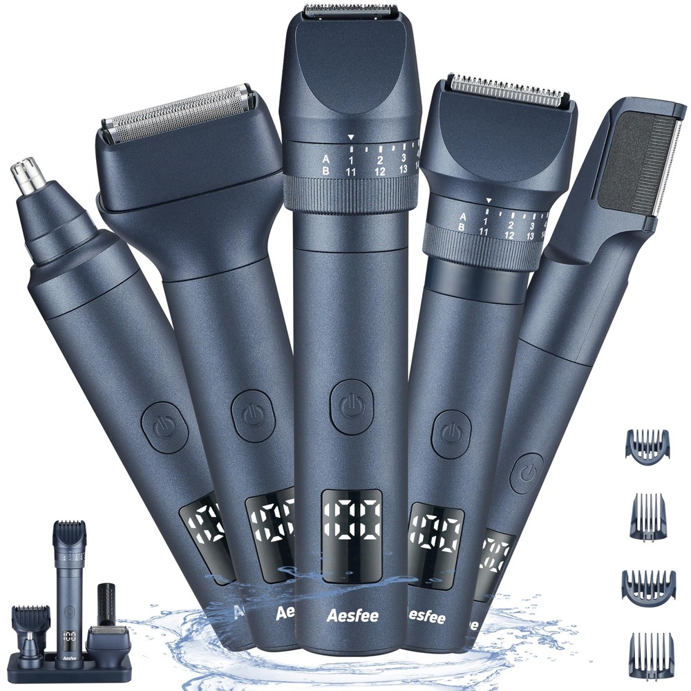 Men's 5-in-1 Beard Trimmer & Grooming Kit with Foil Shaver