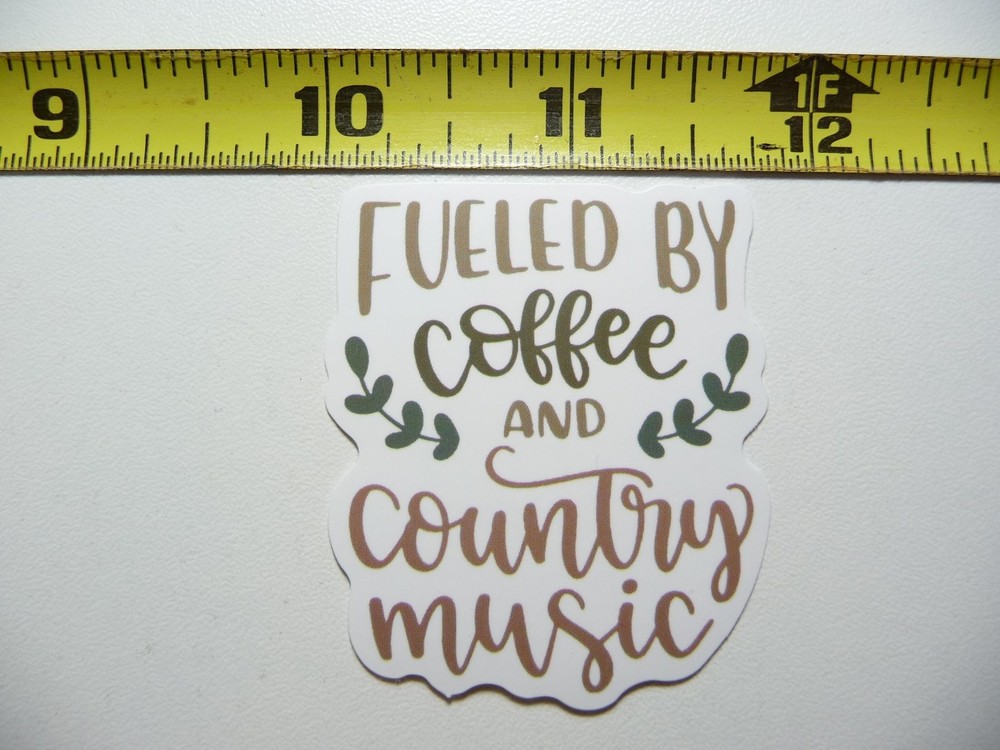 Coffee & Country Music Fan Sticker Decal for Band Dance Lovers