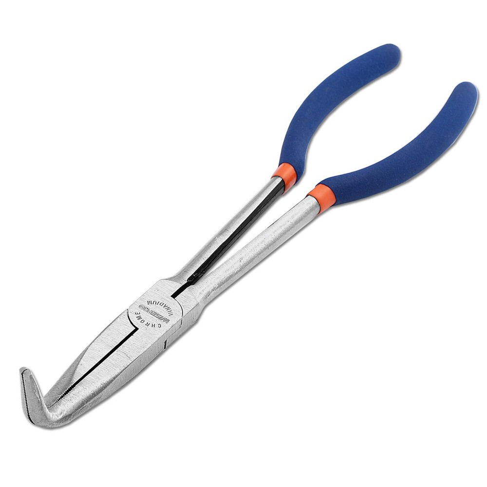 11 Inch 90 Degree Long Nose Pliers Bent Nose Pliers for Mechanics Technicians