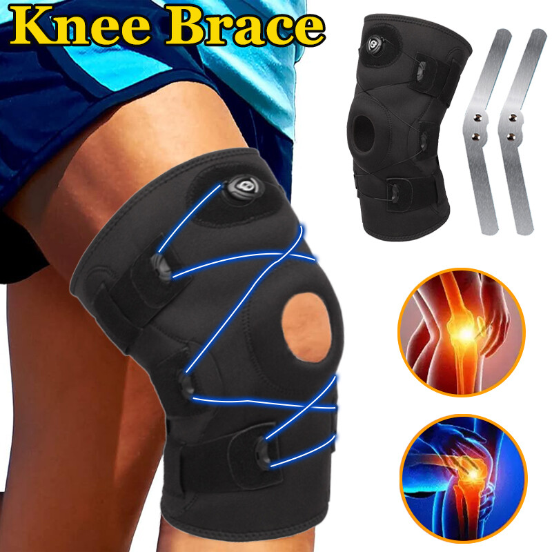 Hinged Knee Brace for Arthritis Pain Relief & Patella Support with Compression Wrap  