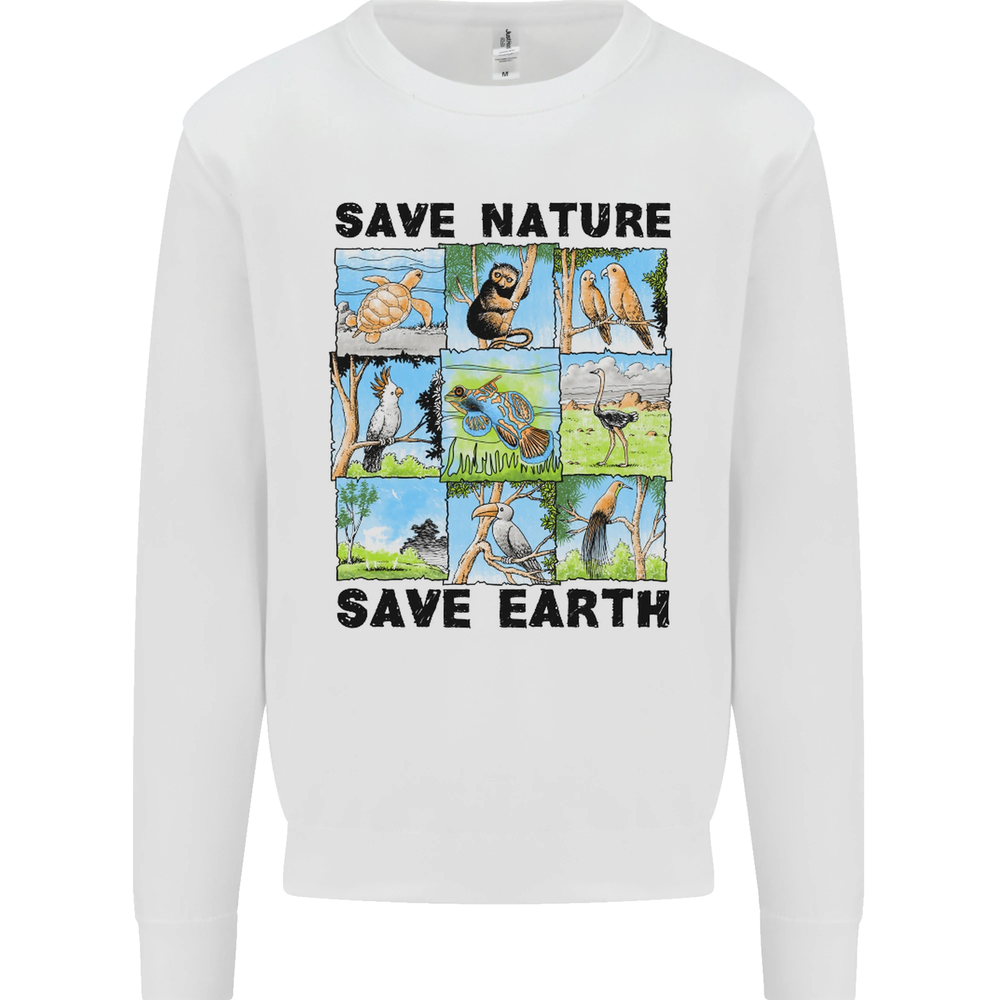 Save Nature Save Earth Ecology Environment Mens Sweatshirt Jumper