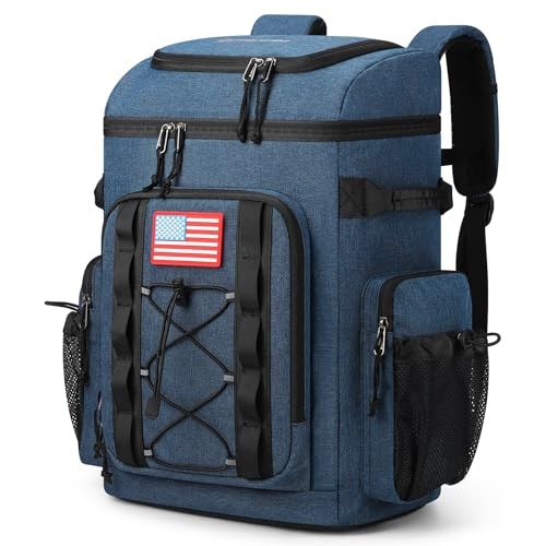 35-Can Soft Lightweight Leakproof Backpack Cooler in Blue
