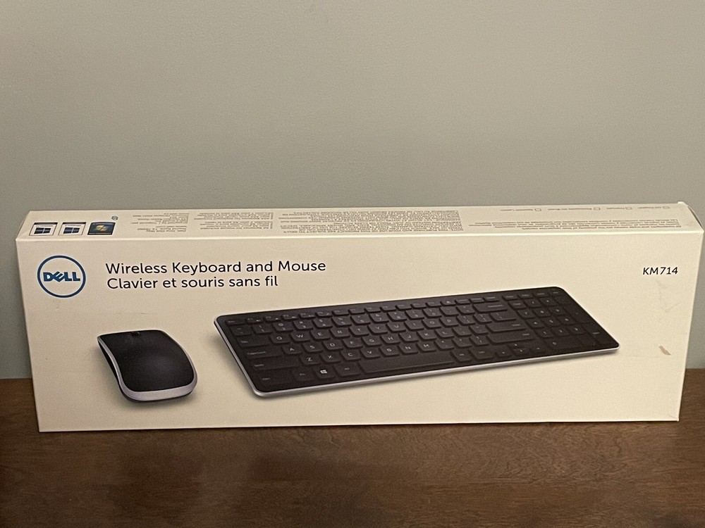 Dell KM714 Wireless Slim Keyboard Mouse OEM Receiver USB Dongle In Box Tested
