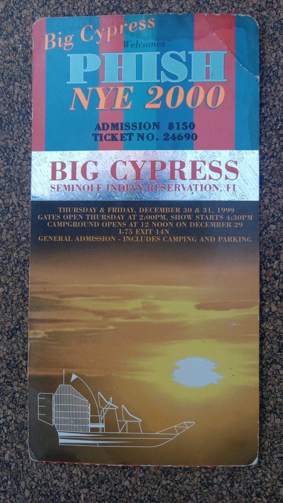 Phish Big Cypruss 1999/2000 New Years  PTBM stub / pollock grateful dead goose-image