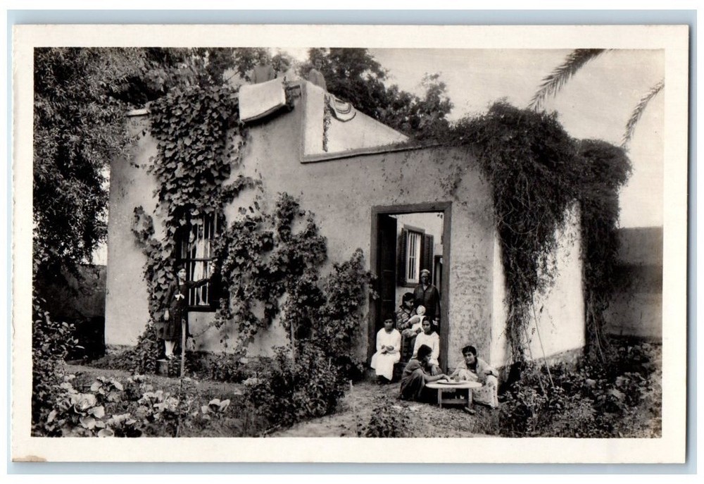 c1950's Model Village House American Mission Luxor Egypt RPPC Photo Postcard