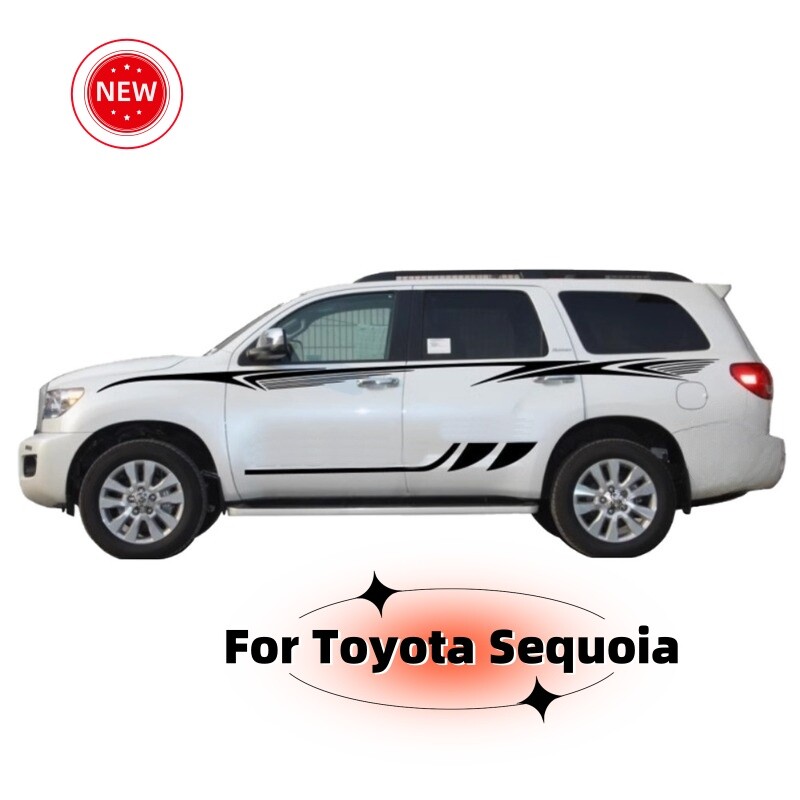 Toyota Sequoia Black Stripe Graphic Vinyl Decal Kit for Side Doors