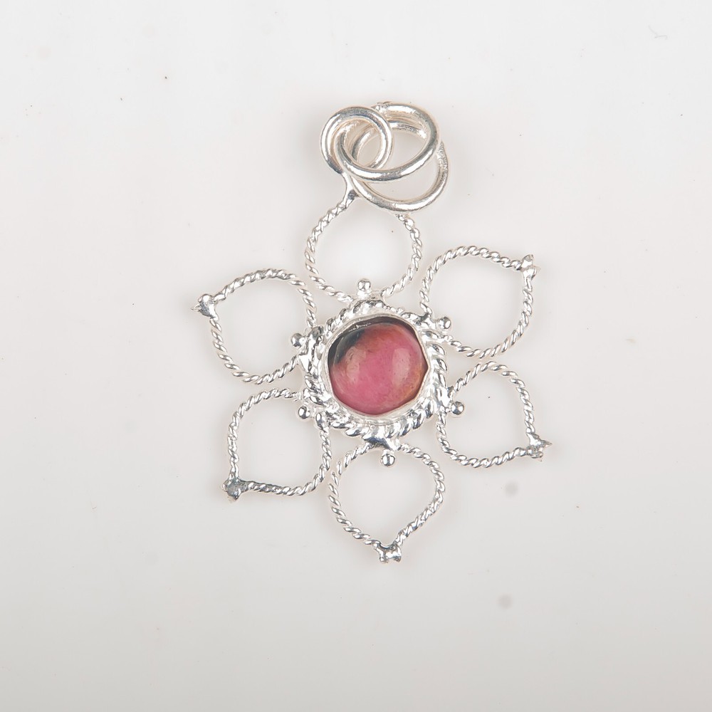 Wedding Gift For Her 925 Silver Natural Black Rhodonite Gemstone Pendant