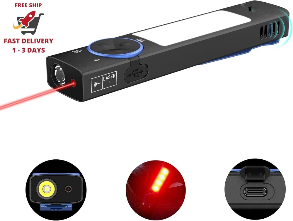 1000-lumen rechargeable EDC flat flashlight with high-power beam