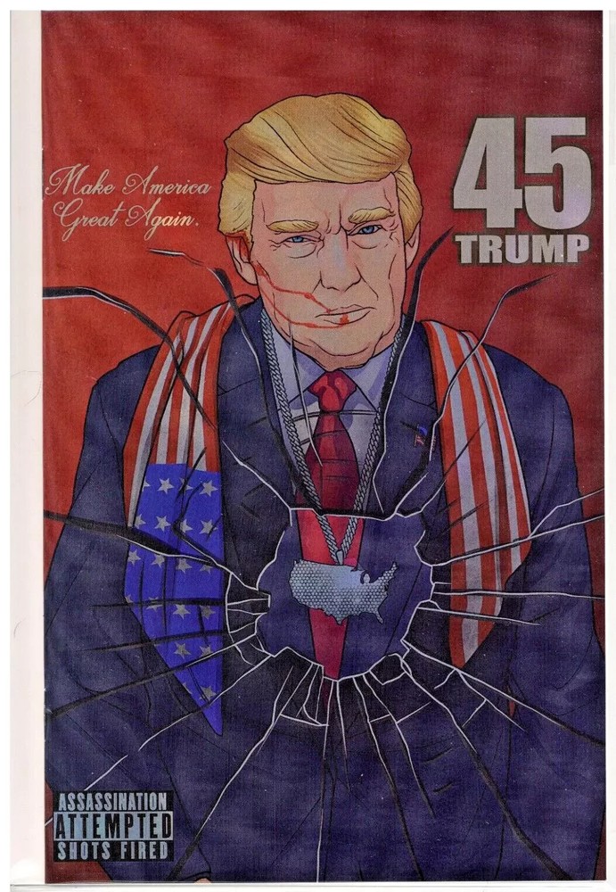 Donald Trump Assassination Attempt Homage 50 Cent Kyle Willis SDCC Cover