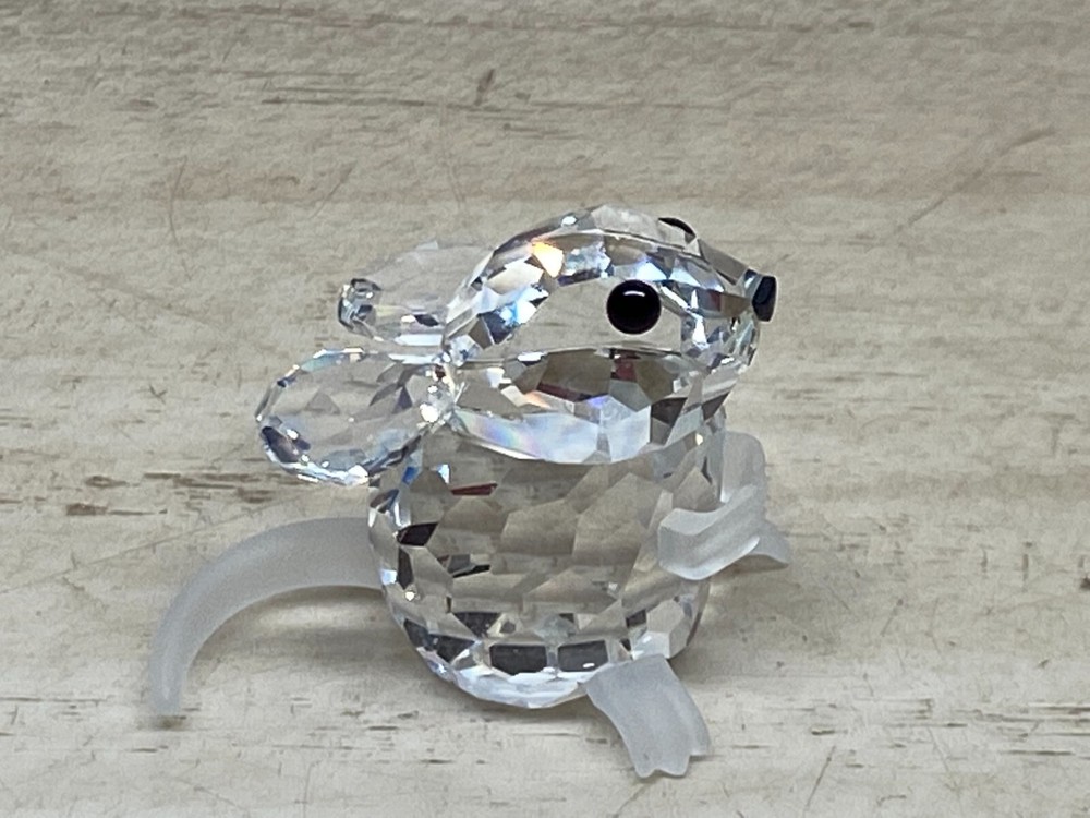 Swarovski Crystal Frosted Field Mouse Figurine Paws Tail No Box