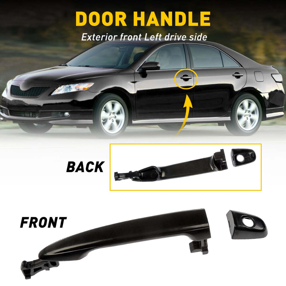 Front Exterior LH Door For Handle 2007-2011 Toyota Camry 2005-2012 Tacoma Black
