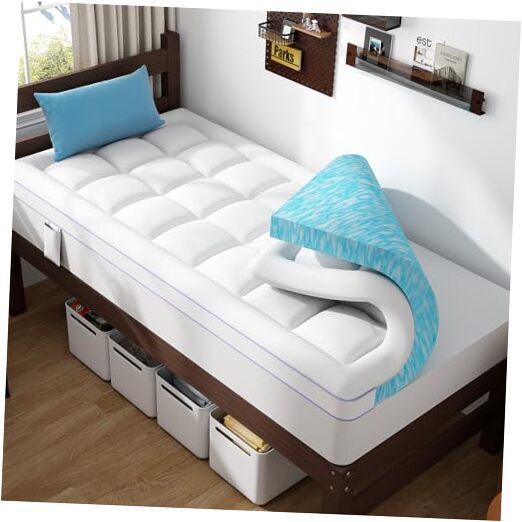 3 Inch Dual Layer Memory Foam Mattress Topper 2 Inch Memory Foam Twin XL White