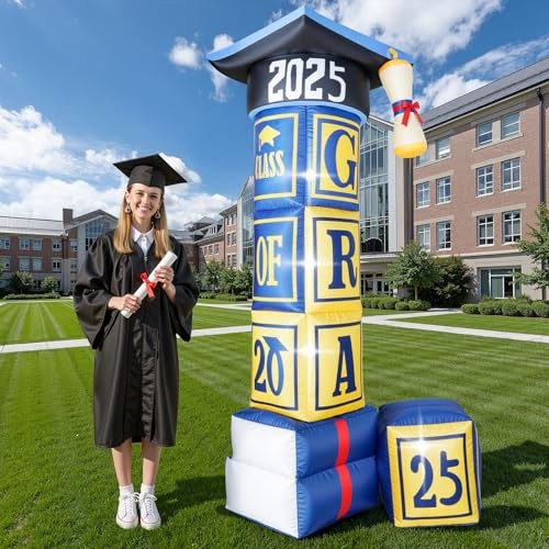 8FT Giant Inflatable Graduation Cap Decor Class of 2025 Grad Party