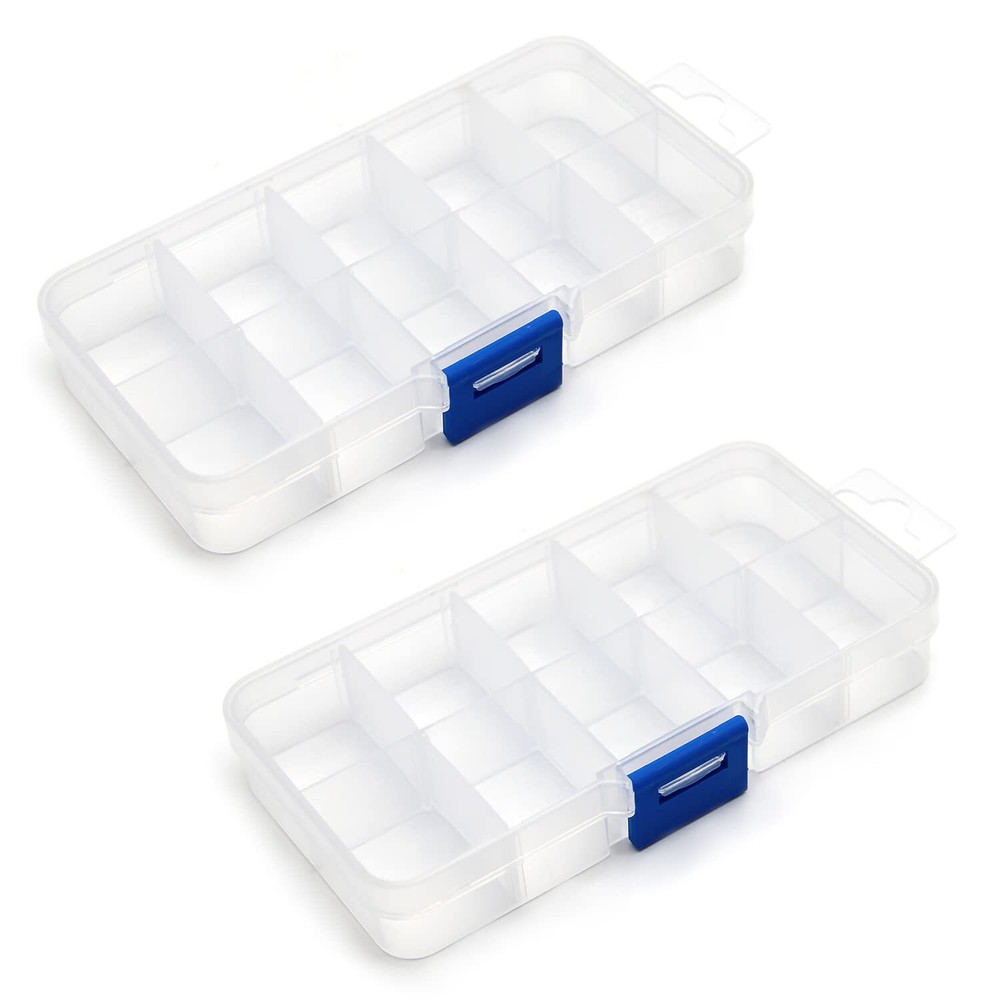 MroMax PP Plastic Organizer Box 130x70x22mm Adjustable Component Storage Container