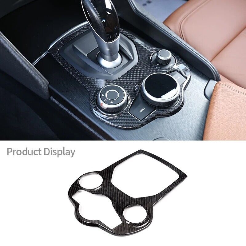 Carbon Fiber Car Center Console Trims For Alfa Romeo Giulia Stelvio 2017-18 2019