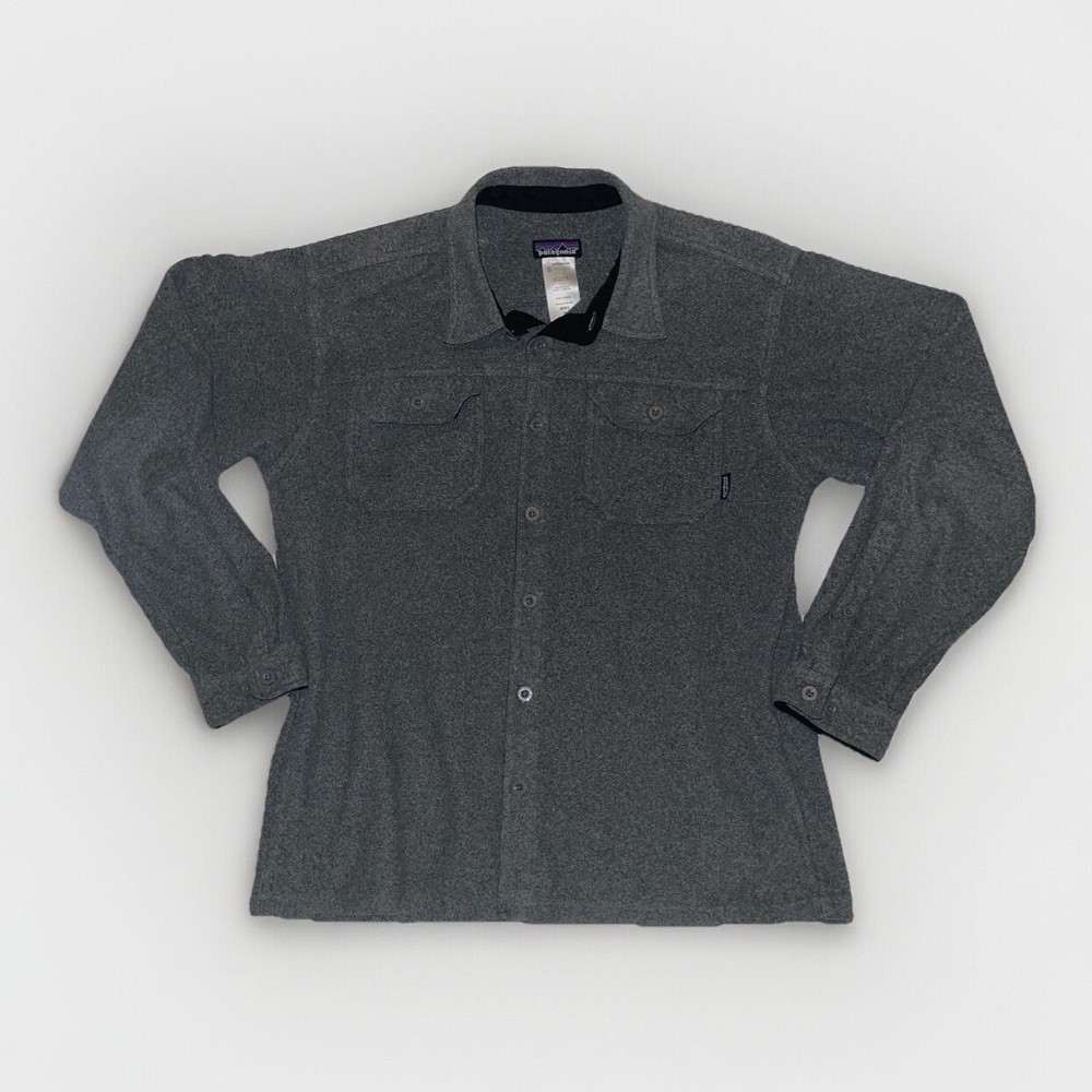 Patagonia Better Sweater Mens M Fleece Shacket in Navy Gray Overshirt