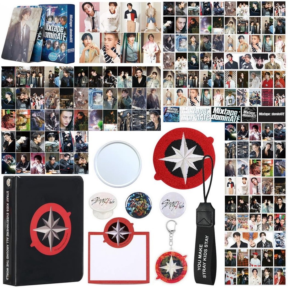 X9H8N9 Skz Merch Stray Fans Gifts Set,Including Photocards, Stickers,Photocar...