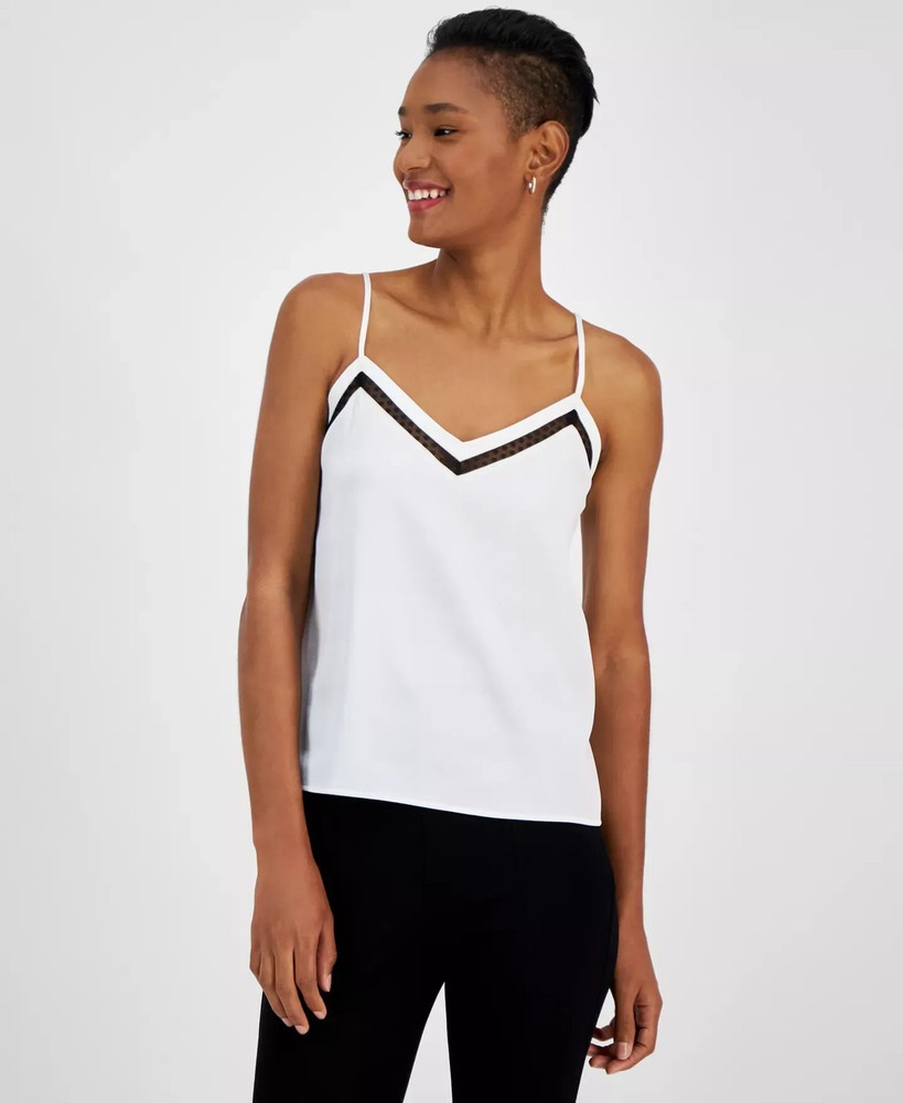 BOSS Orange Women's Top Sz S Lace-Inset V-Neck Camisole