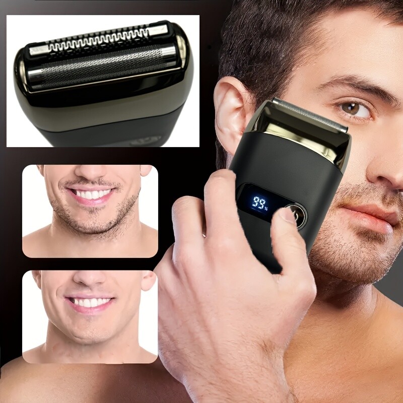 1pc Men'S Electric Razor with AutoSense, Dual Blade Foil Trimmer, USB Rechargeab