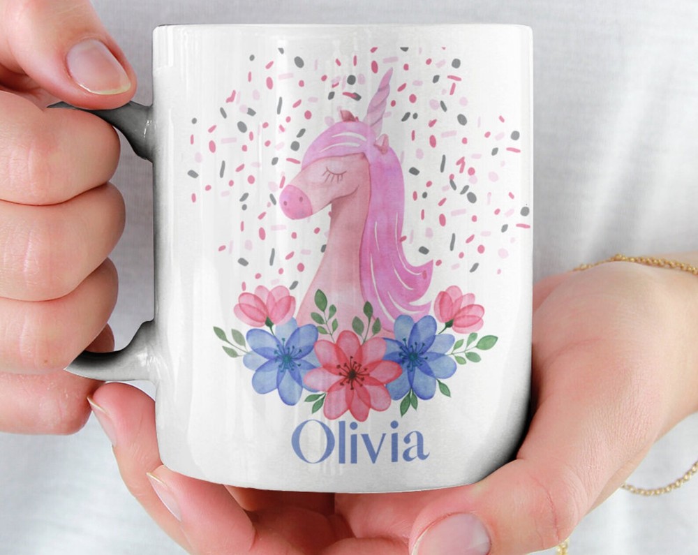 Kids Unicorn Mug Personalized With Child's Name Dishwasher And Microwave Safe