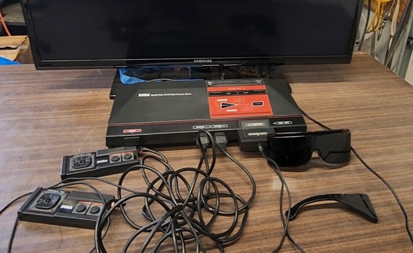 SEGA Master System Power Base 2 Controllers 3D adaptor 3010 Series model VIDEO