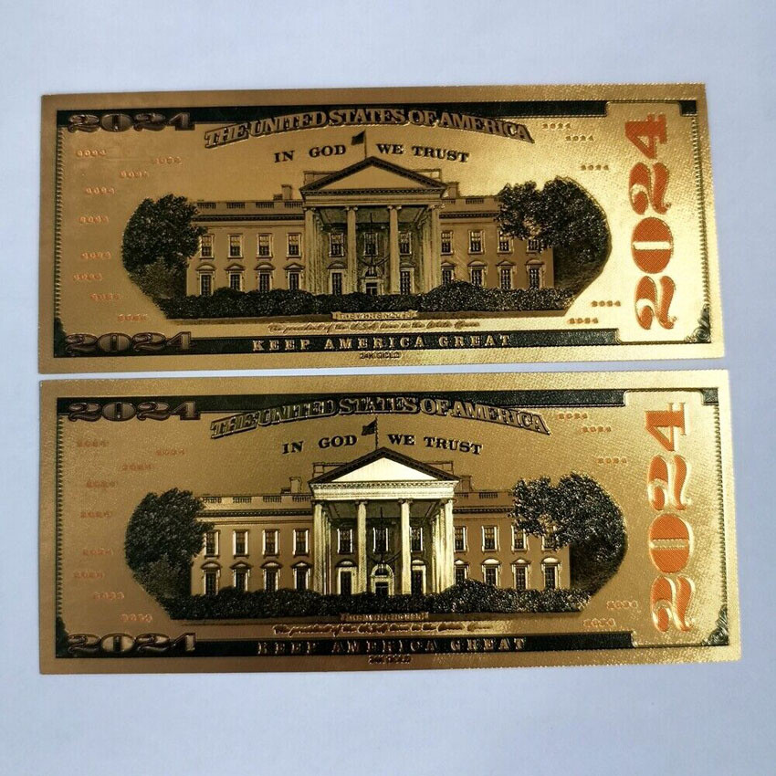 Commemorative Banknotes President Donald Trump Gift Gold Foil Collection 2024